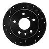 633-80024L Drilled/Slotted Brake Rotor [Black], 1989-1991 Ford/Lincoln/Mercury/Mazda, Position: Rear Left - image 1