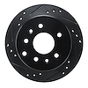 633-80026L Drilled/Slotted Brake Rotor [Black], 1990-1991 Ford/Lincoln/Mercury/Mazda, Position: Rear Left - image 1