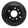 633-80026R Drilled/Slotted Brake Rotor [Black], 1990-1991 Ford/Lincoln/Mercury/Mazda, Position: Rear Right - image 1