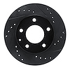 633-80028R Drilled/Slotted Brake Rotor [Black], 1993-2003 Ford/Lincoln/Mercury/Mazda, Position: Front Right - image 1