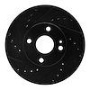 633-80030L Drilled/Slotted Brake Rotor [Black], 1994-2002 Ford/Lincoln/Mercury/Mazda, Position: Front Left