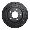 633-80032L Drilled/Slotted Brake Rotor [Black], 1993-1995 Ford/Lincoln/Mercury/Mazda, Position: Rear Left - image 1