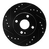633-80034L Drilled/Slotted Brake Rotor [Black], 1999-2003 Ford/Lincoln/Mercury/Mazda, Position: Front Left - image 1