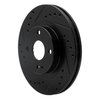 633-80034L Drilled/Slotted Brake Rotor [Black], 1999-2003 Ford/Lincoln/Mercury/Mazda, Position: Front Left - image 2