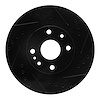 633-80034R Drilled/Slotted Brake Rotor [Black], 1999-2003 Ford/Lincoln/Mercury/Mazda, Position: Front Right - image 1