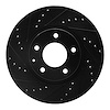 633-80035L Drilled/Slotted Brake Rotor [Black], 2001-2002 Ford/Lincoln/Mercury/Mazda, Position: Front Left - image 1