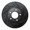 633-80035R Drilled/Slotted Brake Rotor [Black], 2001-2002 Ford/Lincoln/Mercury/Mazda, Position: Front Right - image 1