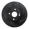 633-80036R Drilled/Slotted Brake Rotor [Black], 2001-2005 Ford/Lincoln/Mercury/Mazda, Position: Front Right - image 1