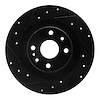 633-80037L Drilled/Slotted Brake Rotor [Black], 2001-2005 Ford/Lincoln/Mercury/Mazda, Position: Rear Left - image 1