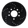 633-80038R Drilled/Slotted Brake Rotor [Black], 2003-2005 Ford/Lincoln/Mercury/Mazda, Position: Front Right - image 1