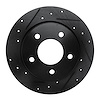 633-80039L Drilled/Slotted Brake Rotor [Black], 2004-2013 Ford/Lincoln/Mercury/Mazda, Position: Rear Left - image 1