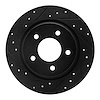 633-80040L Drilled/Slotted Brake Rotor [Black], 2004-2013 Ford/Lincoln/Mercury/Mazda, Position: Rear Left - image 1