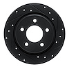 633-80040R Drilled/Slotted Brake Rotor [Black], 2004-2013 Ford/Lincoln/Mercury/Mazda, Position: Rear Right - image 1
