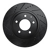 633-80044L Drilled/Slotted Brake Rotor [Black], 2004-2011 Ford/Lincoln/Mercury/Mazda, Position: Rear Left - image 1