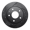 633-80049L Drilled/Slotted Brake Rotor [Black], 2014-2016 Ford/Lincoln/Mercury/Mazda, Position: Rear Left - image 1