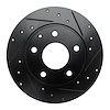 633-80049R Drilled/Slotted Brake Rotor [Black], 2014-2016 Ford/Lincoln/Mercury/Mazda, Position: Rear Right - image 1