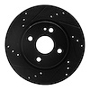 633-80050L Drilled/Slotted Brake Rotor [Black], 2011-2015 Ford/Lincoln/Mercury/Mazda, Position: Front Left - image 1