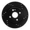 633-80050R Drilled/Slotted Brake Rotor [Black], 2011-2015 Ford/Lincoln/Mercury/Mazda, Position: Front Right - image 1