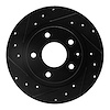 633-80051L Drilled/Slotted Brake Rotor [Black], 2014-2021 Ford/Lincoln/Mercury/Mazda, Position: Rear Left - image 1