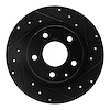 633-80051R Drilled/Slotted Brake Rotor [Black], 2014-2021 Ford/Lincoln/Mercury/Mazda, Position: Rear Right - image 1