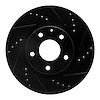 633-80052R Drilled/Slotted Brake Rotor [Black], Fits Select Ford/Lincoln/Mercury/Mazda, Position: Front Right - image 1