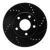633-80053R Drilled/Slotted Brake Rotor [Black], Fits Select Ford/Lincoln/Mercury/Mazda, Position: Front Right - image 1
