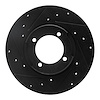 633-80055L Drilled/Slotted Brake Rotor [Black], 1982-1984 Ford/Lincoln/Mercury/Mazda, Position: Front Left - image 1