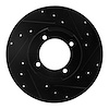 633-80055R Drilled/Slotted Brake Rotor [Black], 1982-1984 Ford/Lincoln/Mercury/Mazda, Position: Front Right - image 1