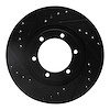 633-80057L Drilled/Slotted Brake Rotor [Black], 1987-1993 Ford/Lincoln/Mercury/Mazda, Position: Front Left - image 1