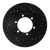 633-80057R Drilled/Slotted Brake Rotor [Black], 1987-1993 Ford/Lincoln/Mercury/Mazda, Position: Front Right - image 1