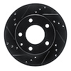 633-80059L Drilled/Slotted Brake Rotor [Black], 1992-1993 Ford/Lincoln/Mercury/Mazda, Position: Front Left - image 1