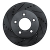 633-80063L Drilled/Slotted Brake Rotor [Black], 1996-1998 Ford/Lincoln/Mercury/Mazda, Position: Front Left - image 1