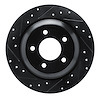 633-80064L Drilled/Slotted Brake Rotor [Black], 2006-2015 Ford/Lincoln/Mercury/Mazda, Position: Rear Left - image 1