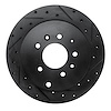 633-80067R Drilled/Slotted Brake Rotor [Black], 2007-2012 Ford/Lincoln/Mercury/Mazda, Position: Rear Right - image 1
