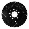 633-80068L Drilled/Slotted Brake Rotor [Black], 2007-2015 Ford/Lincoln/Mercury/Mazda, Position: Rear Left - image 1