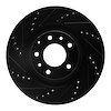 633-80069L Drilled/Slotted Brake Rotor [Black], 2007-2015 Ford/Lincoln/Mercury/Mazda, Position: Front Left - image 1