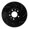 633-80069R Drilled/Slotted Brake Rotor [Black], 2007-2015 Ford/Lincoln/Mercury/Mazda, Position: Front Right - image 1