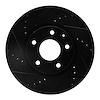 633-80071L Drilled/Slotted Brake Rotor [Black], 2013-2015 Ford/Lincoln/Mercury/Mazda, Position: Front Left - image 1