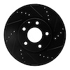 633-80071R Drilled/Slotted Brake Rotor [Black], 2013-2015 Ford/Lincoln/Mercury/Mazda, Position: Front Right - image 1
