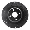 633-80072L Drilled/Slotted Brake Rotor [Black], Fits Select Multiple Makes/Models, Position: Rear Left - image 1