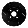 633-80073L Drilled/Slotted Brake Rotor [Black], Fits Select Multiple Makes/Models, Position: Front Left - image 1
