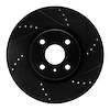 633-80073R Drilled/Slotted Brake Rotor [Black], Fits Select Multiple Makes/Models, Position: Front Right - image 1