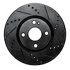 633-80074R Drilled/Slotted Brake Rotor [Black], Fits Select Multiple Makes/Models, Position: Front Right - image 1