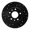 633-80075L Drilled/Slotted Brake Rotor [Black], 2016-2018 Ford/Lincoln/Mercury/Mazda, Position: Rear Left - image 1