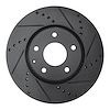 633-80076R Drilled/Slotted Brake Rotor [Black], Fits Select Ford/Lincoln/Mercury/Mazda, Position: Front Right - image 1