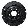 633-80077L Drilled/Slotted Brake Rotor [Black], Fits Select Ford/Lincoln/Mercury/Mazda, Position: Rear Left - image 1