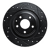 633-80077R Drilled/Slotted Brake Rotor [Black], Fits Select Ford/Lincoln/Mercury/Mazda, Position: Rear Right - image 1