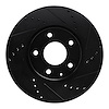 633-80080R Drilled/Slotted Brake Rotor [Black], 2016-2019 Ford/Lincoln/Mercury/Mazda, Position: Front Right - image 1