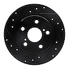 633-91000L Drilled/Slotted Brake Rotor [Black], 2011-2016 Lexus/Toyota/Scion, Position: Rear Left - image 1