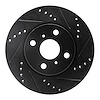 633-91001R Drilled/Slotted Brake Rotor [Black], 2012-2015 Lexus/Toyota/Scion, Position: Front Right - image 1